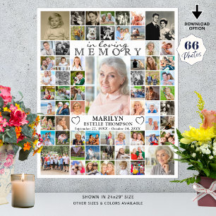 Affiche Mémorial EN MÉMOIRE AFFECTUEUSE 66 Collage de Phot