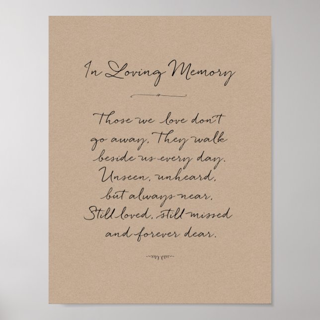 Affiche Mémorial en souvenir affectueux, funérailles, Rust (Devant)