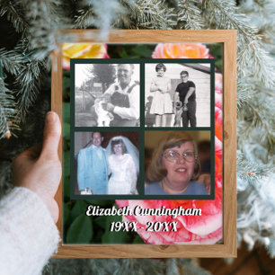 Affiche Memorial Four Photos de Loved One sur Rose Photo
