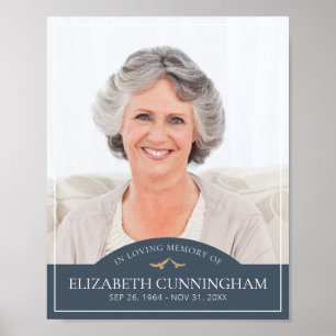 Affiche Memorial Funeral Classic Birds Photo Remembrance