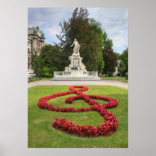 Affiche Mémorial Mozart à Burggarten Vienne Autriche