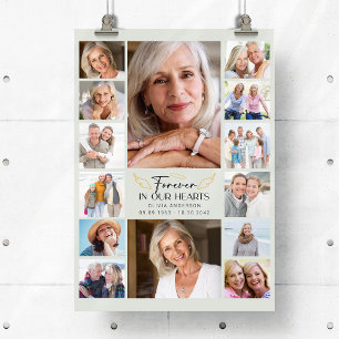 Affiche Mémorial multi-collage photo pour toujours dans no