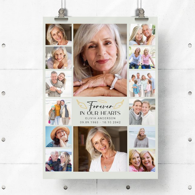 Affiche Mémorial multi-collage photo pour toujours dans no (Créateur téléchargé)