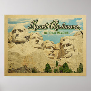 Affiche Mémorial national du Mont Rushmore