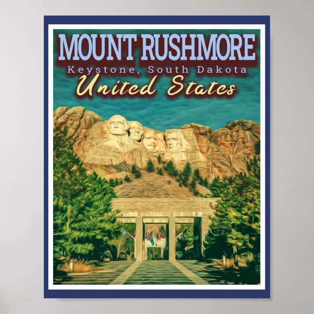 AFFICHE MEMORIAL NATIONAL DU MONT RUSHMORE - DAKOTA SUD (Devant)