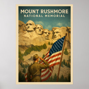 Affiche Mémorial national du Mont Rushmore V01