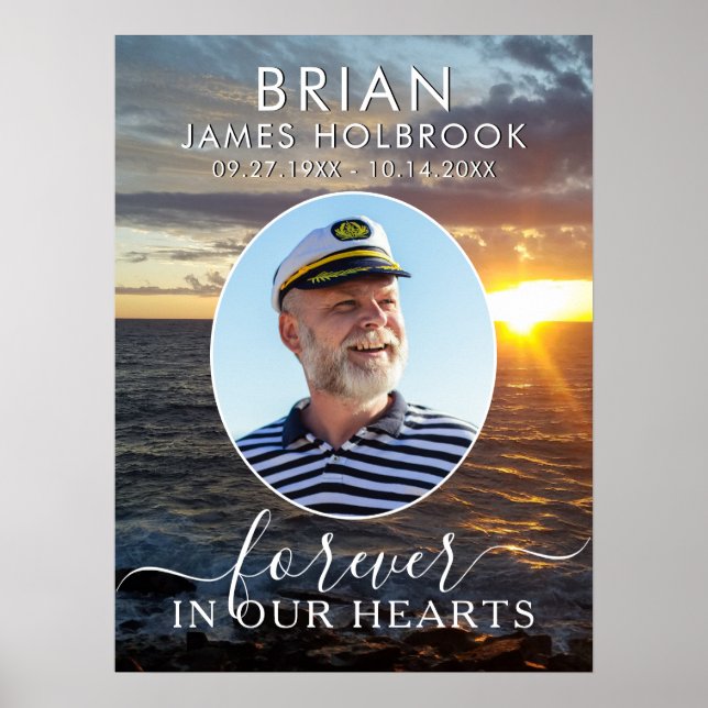 Affiche Mémorial Océan Coucher de soleil Photo À jamais da (Devant)