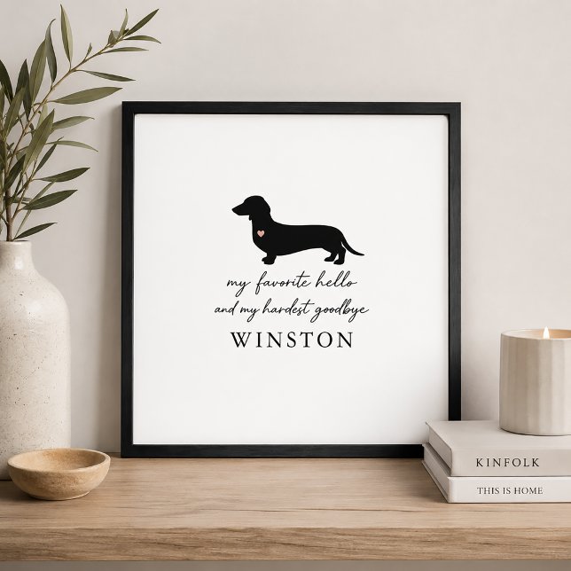 Affiche Mémorial personnalisé de teckel | Citation minimal (Créateur téléchargé)