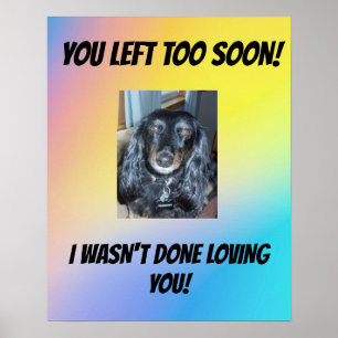 Affiche Mémorial pour l'animal de compagnie Parti trop tôt