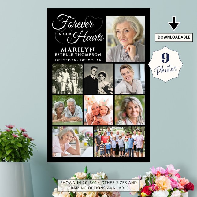 Affiche Mémorial pour toujours dans nos coeurs 9 Collage d (Créateur téléchargé)
