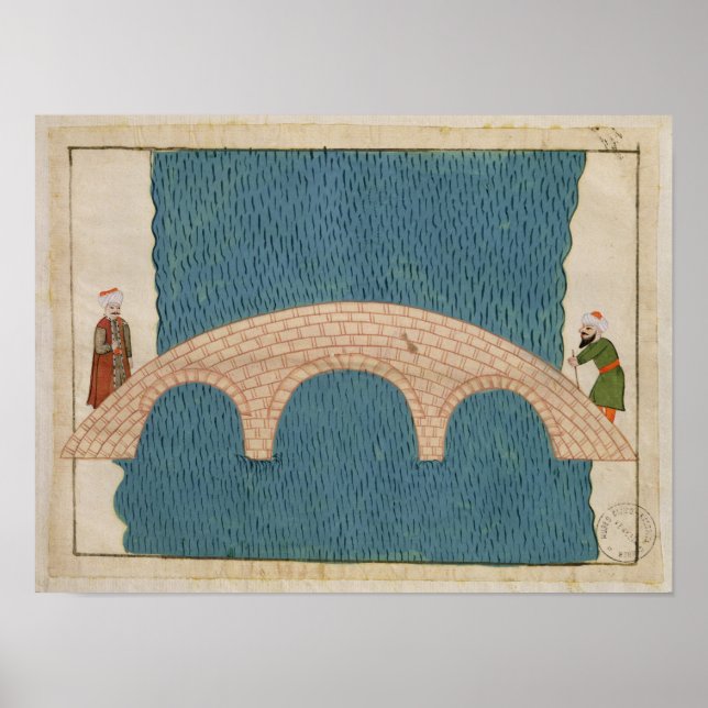 Affiche Memorie Turchesche' représentant le pont de Galata (Devant)