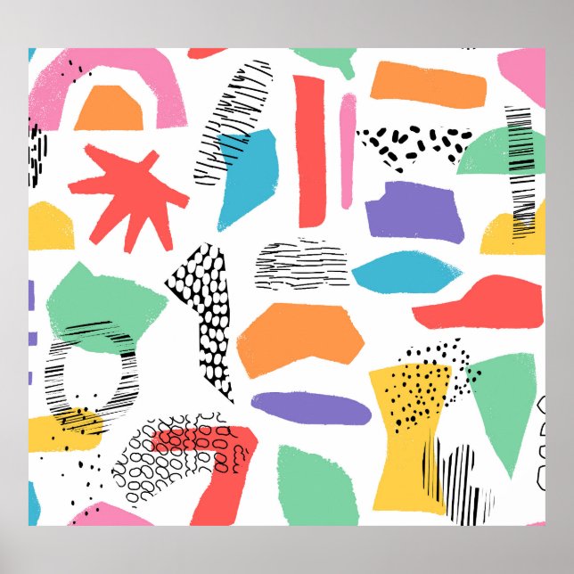 Affiche Memphis Art : Grunge Surface Design (Devant)