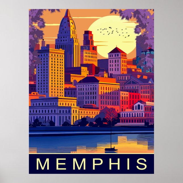 Affiche Memphis, Mississippi, Voyage (Devant)