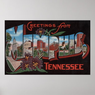 Affiche Memphis, Tennessee - Scènes de grandes lettres 3