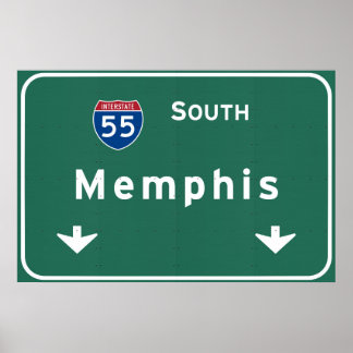 Affiche Memphis Tennessee tn Interstate Highway Freeway :