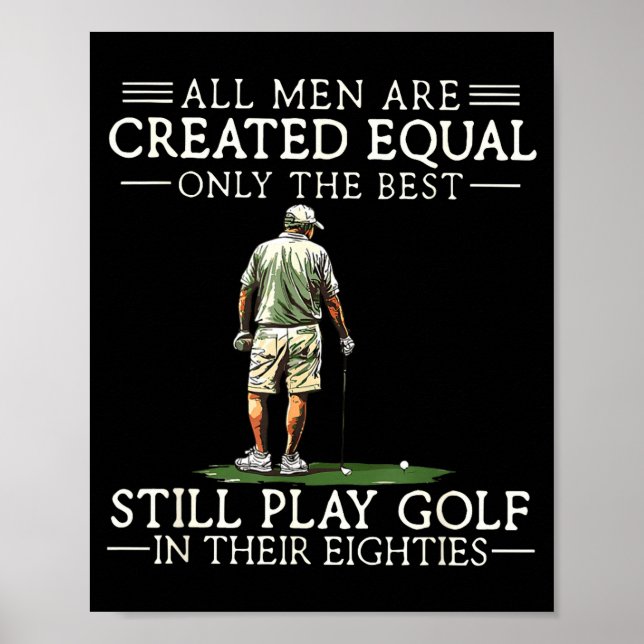 Affiche Men Play Golf Eighties 80 Funny Golfer Golfing  (Devant)