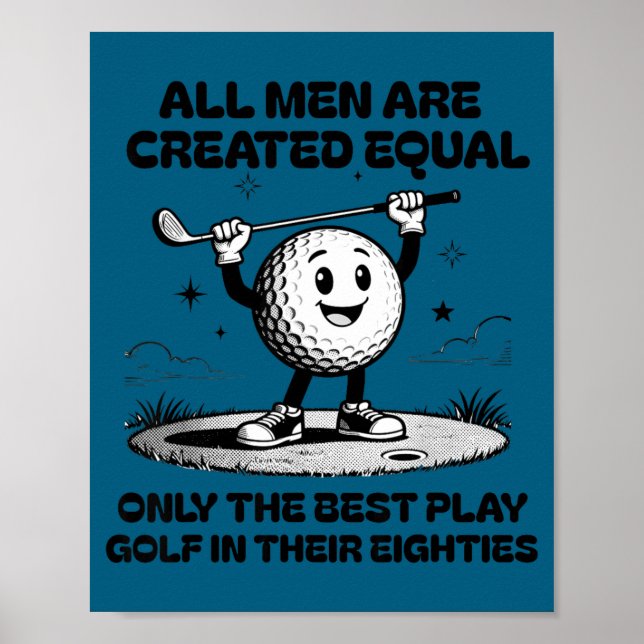 Affiche Men Play Golf Eighties Birthday All Men D Equal  (Devant)
