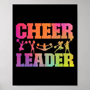 Affiche Menace de pom-pom girls aquarelle arc-en-ciel Mena