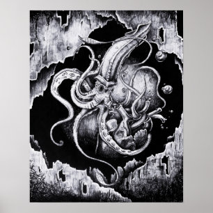 Affiche Menacing Squid