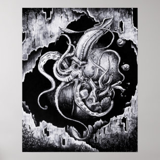 Affiche Menacing Squid