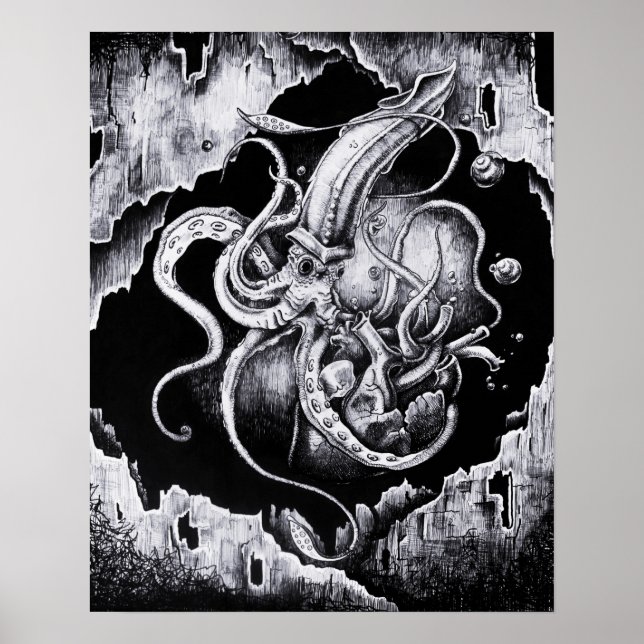 Affiche Menacing Squid (Devant)