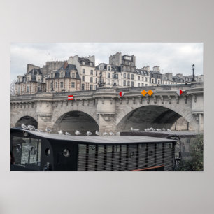 Affiche Ménage près de Pont Neuf - Paris, France