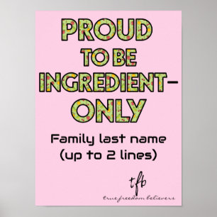 Affiche Ménage réservé aux ingrédients Petites