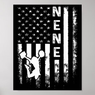 Affiche Menagère de pom-pom girls Nene Drapeau Amérique Vi