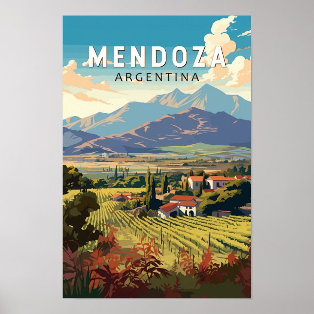 Affiche Mendoza Argentine Voyage Art Vintage (Devant)