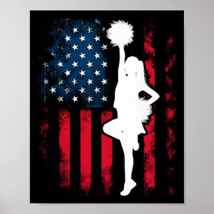 Affiche Meneuse de claque patriotique Drapeau américain 4