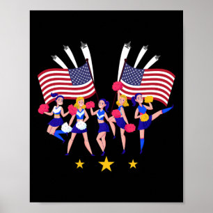 Affiche Meneuse de claque patriotique Équipe de meneuse de