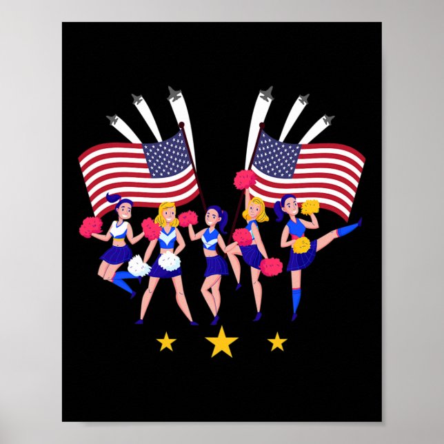 Affiche Meneuse de claque patriotique Équipe de meneuse de (Devant)