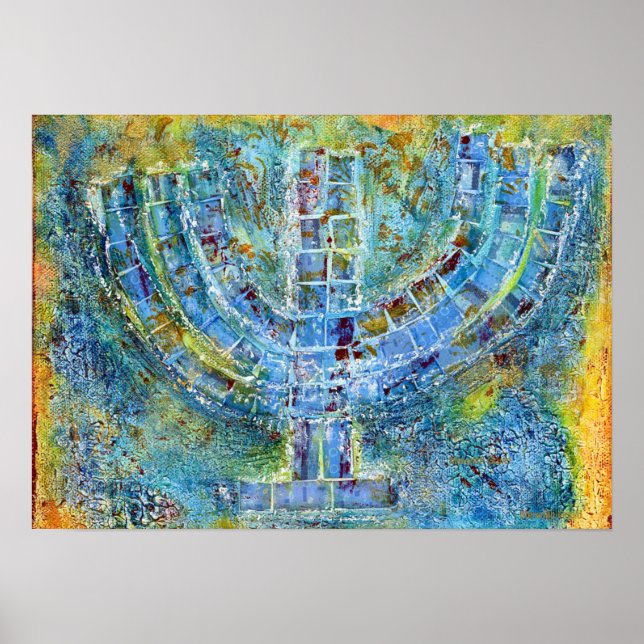 Affiche Menorah bleue (Devant)