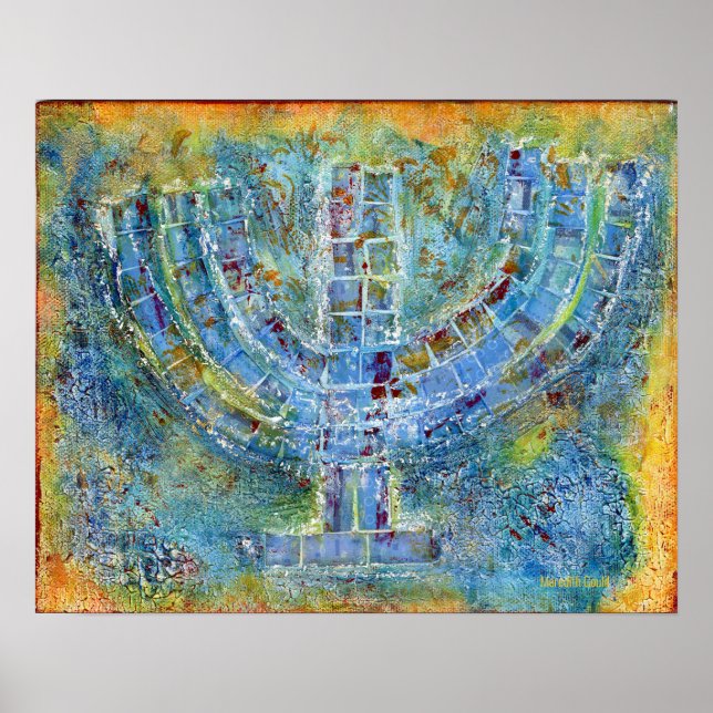 Affiche Menorah bleue (Devant)