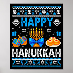 Affiche Menorah de Hanukkah dreidel moche pyjama de Chanuk