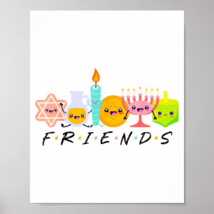 Affiche Menorah pour amis de Hanouka Dreide juif tradition