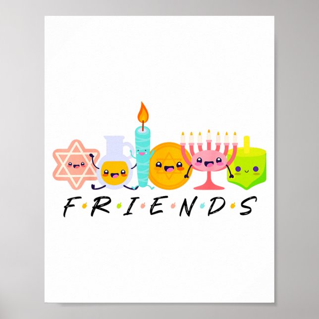 Affiche Menorah pour amis de Hanouka Dreide juif tradition (Devant)