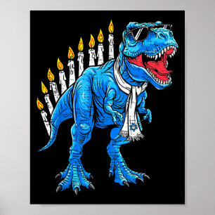 Affiche Menorasaurus Hanukkah T Rex Dinosaure Dino Chanuka