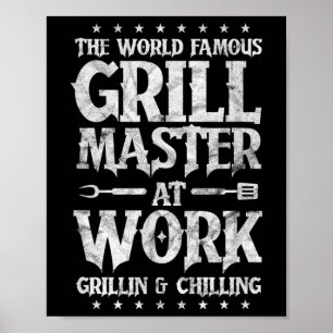 Affiche Mens Bbq Grillmaster Funny Le Grill Mondial Célèbr