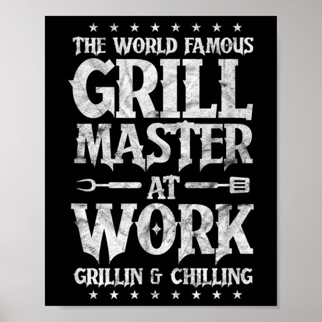 Affiche Mens Bbq Grillmaster Funny Le Grill Mondial Célèbr (Devant)