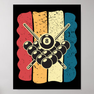 Affiche Mens Billiards Humour Vintage drôle idée cadeau