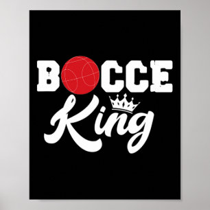 Affiche Mens Bocce King Bocci Joueur Italien Pelouse Ball