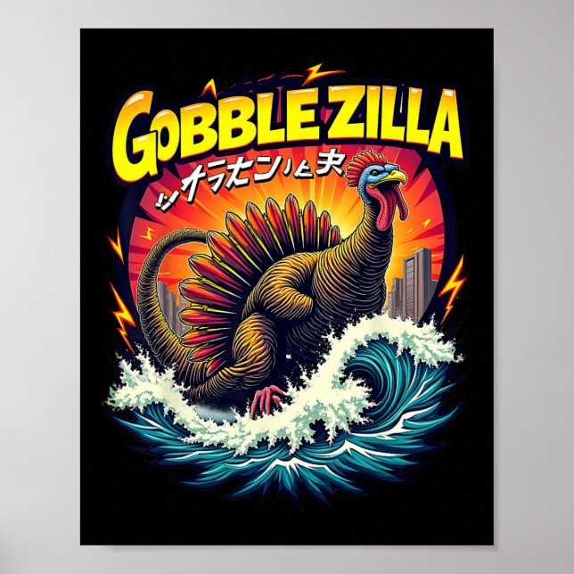 Affiche Mens Boys Funny Thanksgiving Gobble  (Devant)