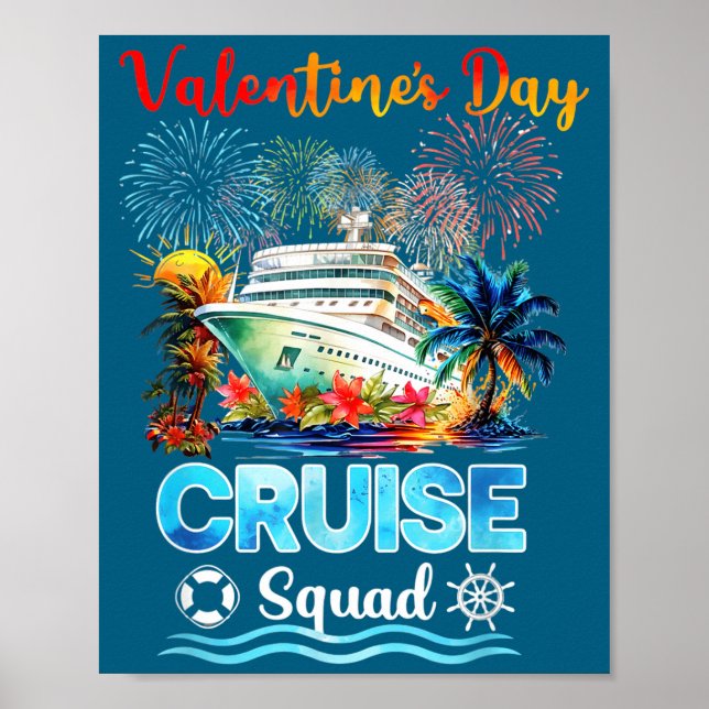 Affiche Mens Cruise Squad Valentine's Day Vacation Travel  (Devant)