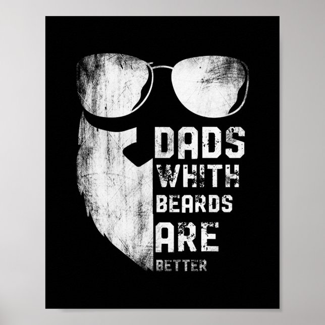 Affiche Mens Dads With Beards Are Better Funny Fathers (Devant)