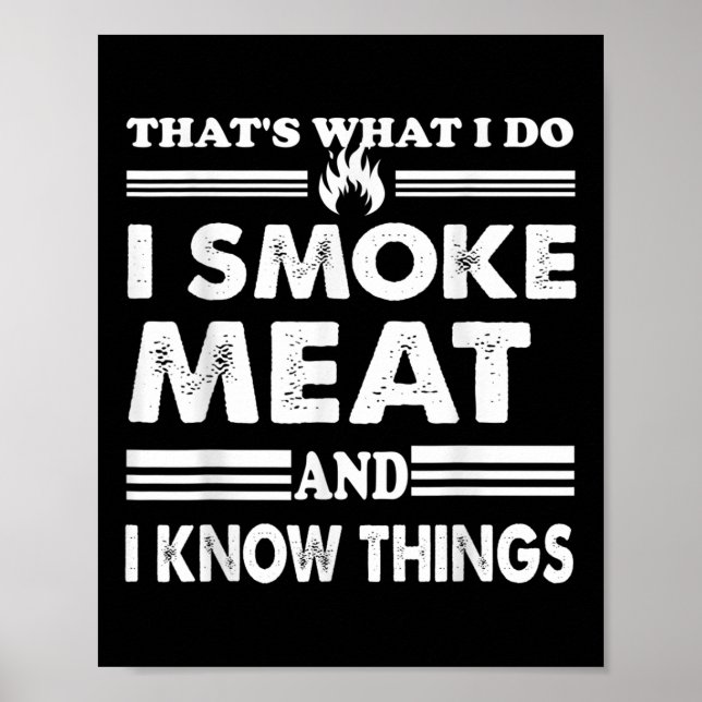 Affiche Mens Drôle Barbecue Que Ce Que Je Fais Je Fumer De (Devant)