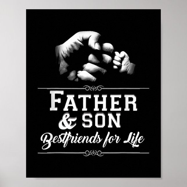 Affiche Mens Father Son Friends Fist Bump Dad Father's (Devant)