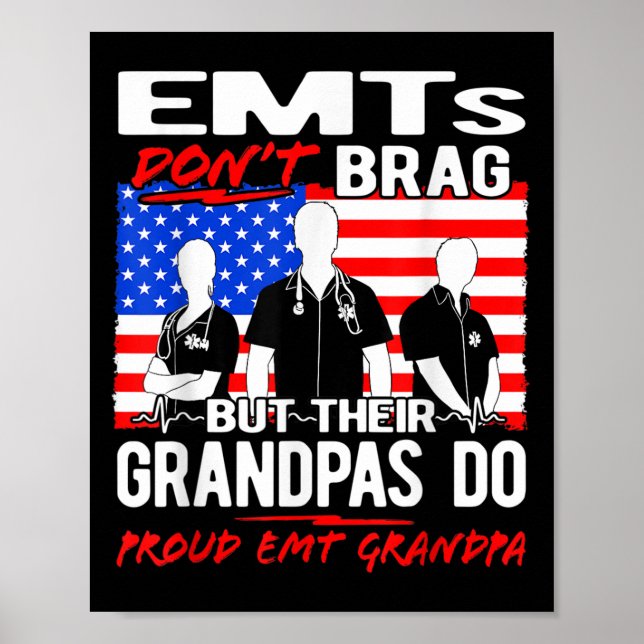Affiche Mens Fier Emt Grand-Père - Citation Emt Ems Grand- (Devant)
