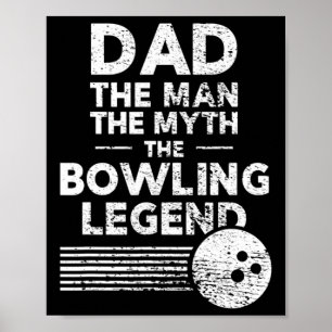 Affiche Mens Fun Bowling Pour Papa L'Homme Le Mythe