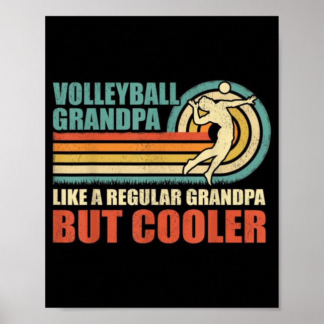 Affiche Mens Fun Volleyball Grandpa Like A Regular Grandpa (Devant)